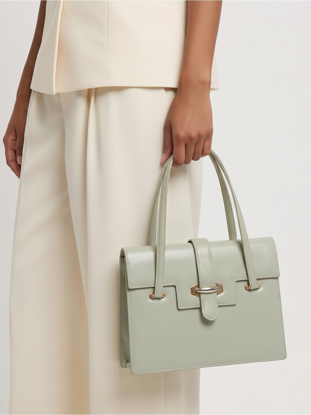 BALLY Calf leather Genuine Leather Hand Bag in Light Beige